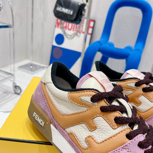 FENDI CASUAL SNEAKER IN COLORFUL CALFSKIN AND SUEDE