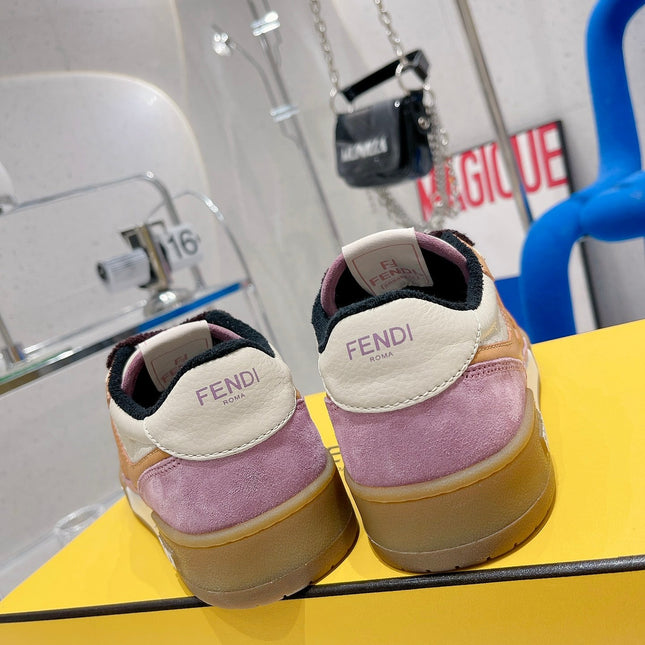 FENDI CASUAL SNEAKER IN COLORFUL CALFSKIN AND SUEDE