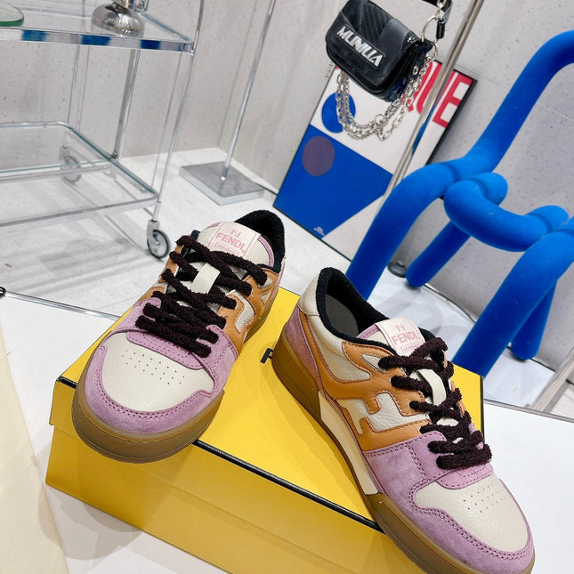FENDI CASUAL SNEAKER IN COLORFUL CALFSKIN AND SUEDE