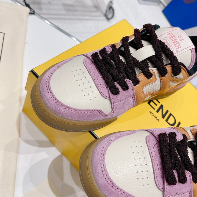 FENDI CASUAL SNEAKER IN COLORFUL CALFSKIN AND SUEDE