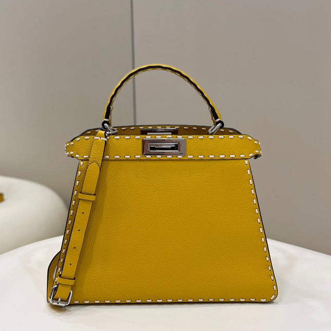 PEEKABOO ISEEU 33 IN YELLOW GRAINED CALFSKIN SILVER HARDWARE