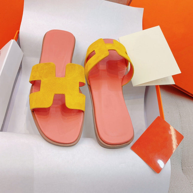 0ran Sandal Light Pink/Yellow Suede