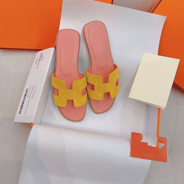 0ran Sandal Light Pink/Yellow Suede