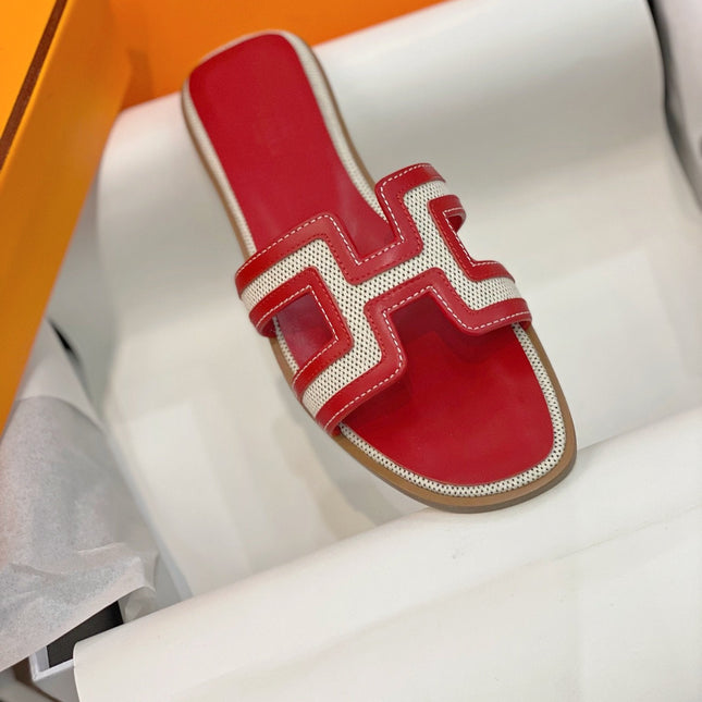 0ran Sandal Red Leather