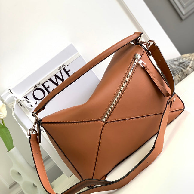 LOE PUZZLE LARGE 35 BAG IN BRONZE BROWN CALFSKIN