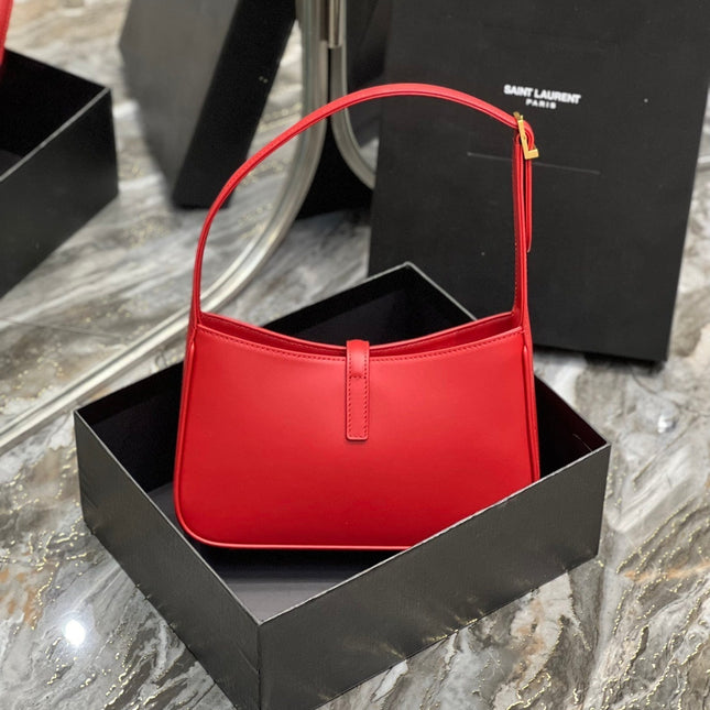 LE 5 A 7 23 RED LAMBSKIN GOLD HARDWARE