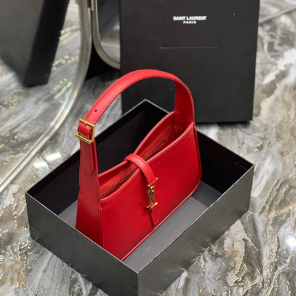 LE 5 A 7 23 RED LAMBSKIN GOLD HARDWARE