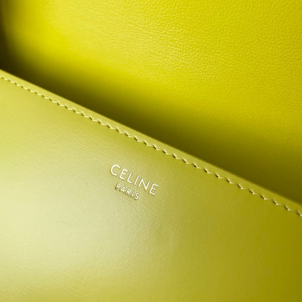 20 CHAIN EMBOSSED ARMPIT BAG CHARTREUSE YELLOW CALFSKIN