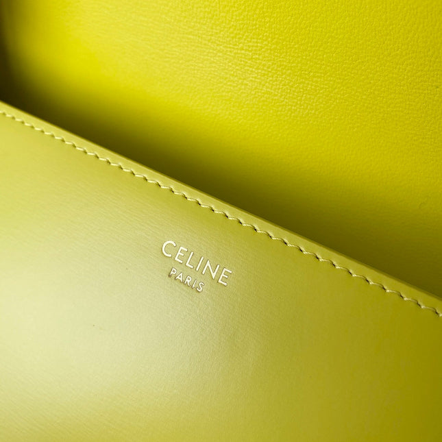 20 CHAIN EMBOSSED ARMPIT BAG CHARTREUSE YELLOW CALFSKIN