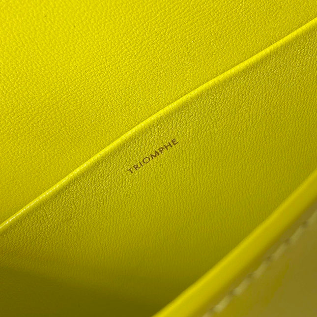20 CHAIN EMBOSSED ARMPIT BAG CHARTREUSE YELLOW CALFSKIN