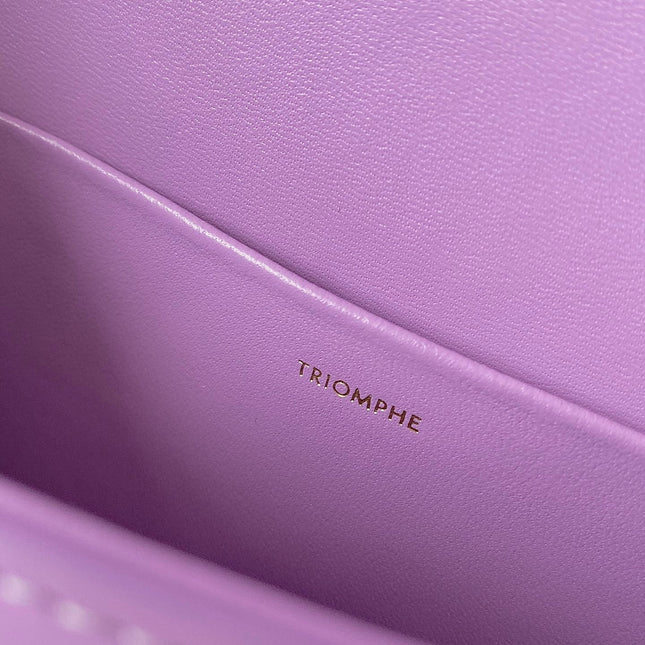 20 CHAIN EMBOSSED ARMPIT BAG PURPLE CALFSKIN