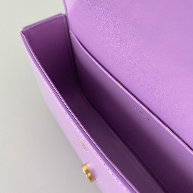 20 CHAIN EMBOSSED ARMPIT BAG PURPLE CALFSKIN