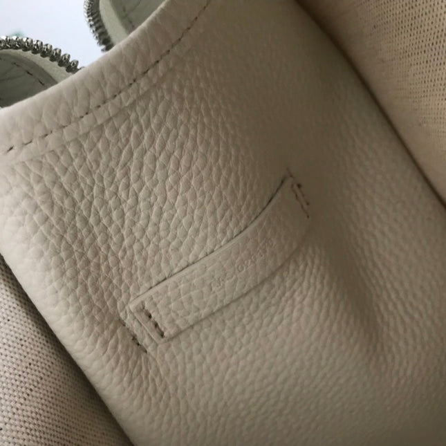 HARDY PM BAG 40 IN WHITE GOYARDINE CANVAS AND TAURILLON LEATHER TRIM