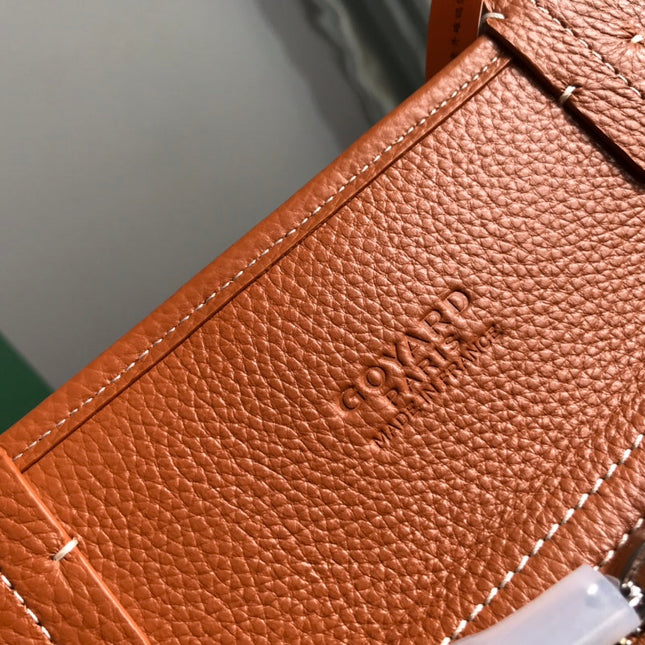 HARDY PM BAG 40 IN BLACK GOYARDINE CANVAS AND TAN TAURILLON LEATHER TRIM