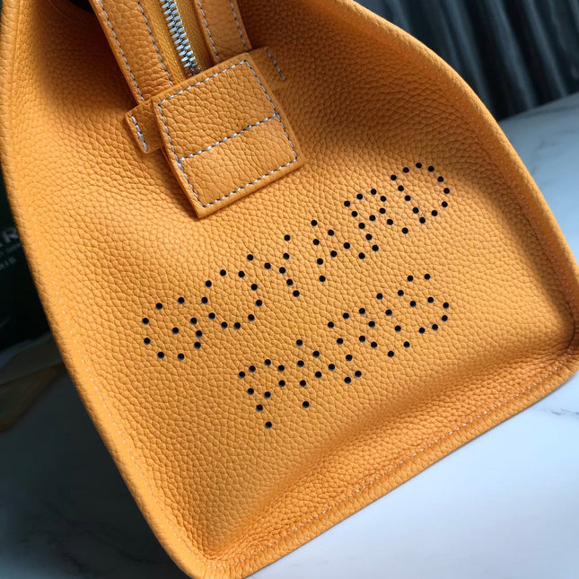HARDY PM BAG 40 IN YELLOW GOYARDINE CANVAS AND TAURILLON LEATHER TRIM