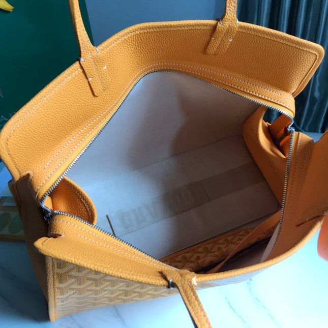 HARDY PM BAG 40 IN YELLOW GOYARDINE CANVAS AND TAURILLON LEATHER TRIM