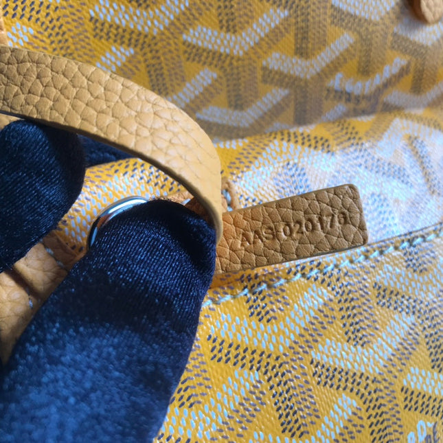 HARDY PM BAG 40 IN YELLOW GOYARDINE CANVAS AND TAURILLON LEATHER TRIM