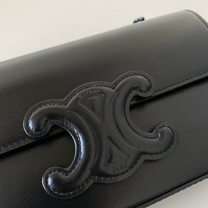 20 CHAIN EMBOSSED ARMPIT BAG FULL BLACK CALFSKIN