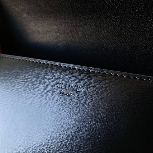 20 CHAIN EMBOSSED ARMPIT BAG FULL BLACK CALFSKIN
