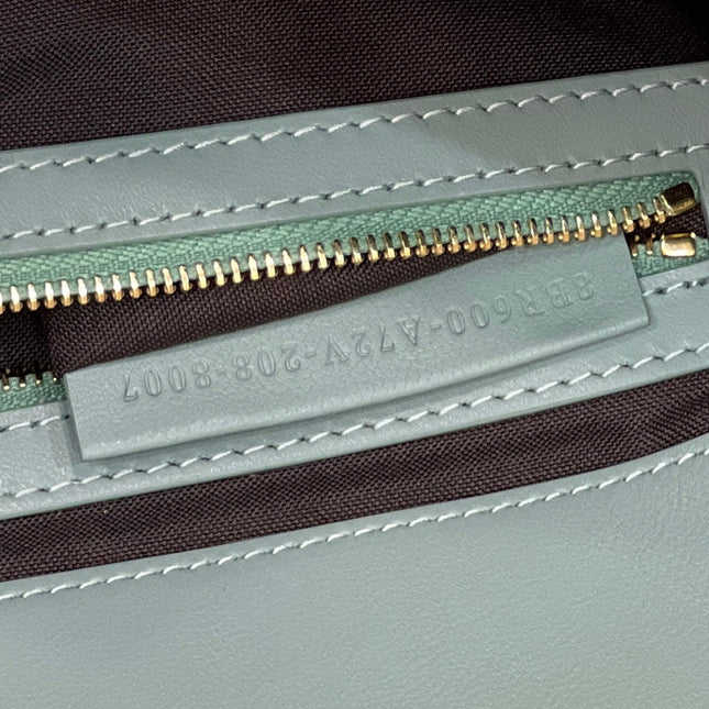 BAGUETTE WITH FF MOTIF 27 IN VIRIDIAN GREEN SOFT LAMBSKIN GOLD HARDWARE