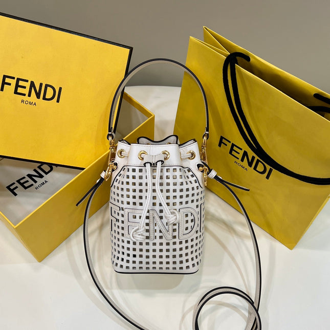 MON TRESOR 19 IN WHITE PERFORATED CALFSKIN