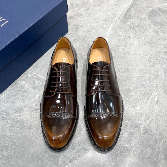 CD TIMELESS OXFORD OMBRE CARAMEL EMBOSSED CALFSKIN