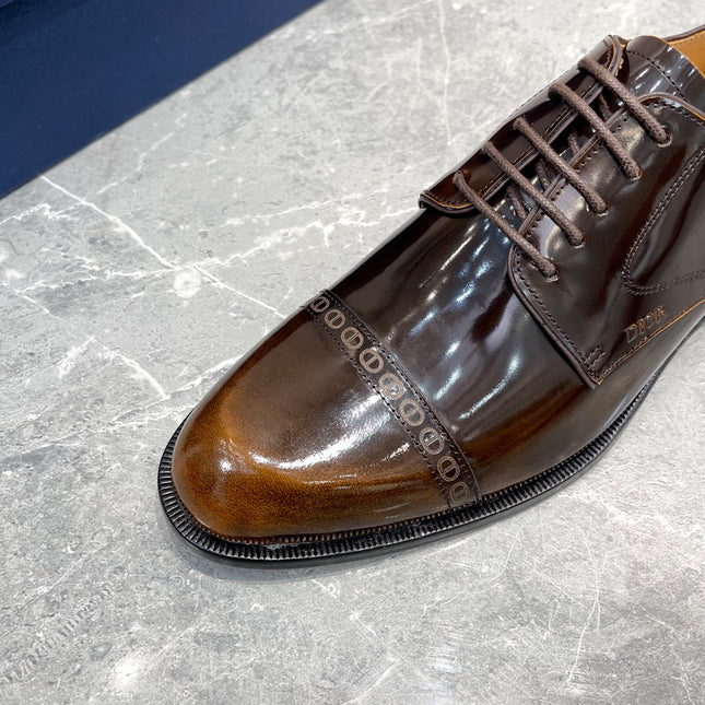 CD TIMELESS OXFORD OMBRE CARAMEL EMBOSSED CALFSKIN