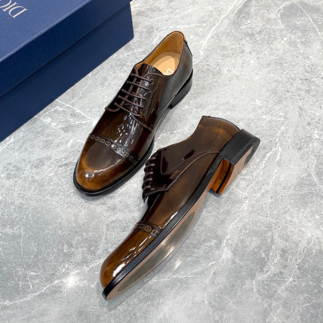 CD TIMELESS OXFORD OMBRE CARAMEL EMBOSSED CALFSKIN