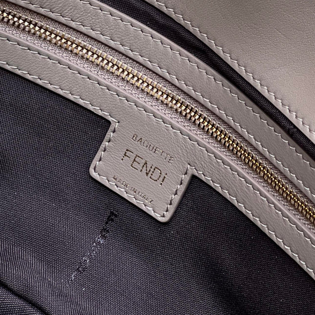 BAGUETTE WITH FF MOTIF 27 IN PINE CONE SOFT LAMBSKIN GOLD HARDWARE