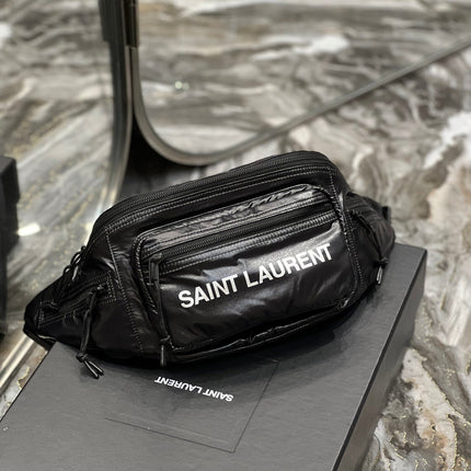 CROSSBODY BAG 24 IN BLACK POLISHED NYLON