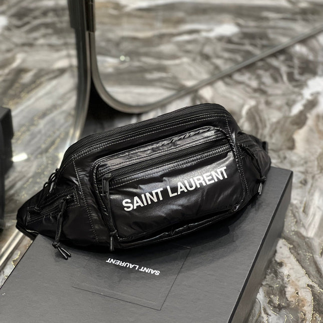 CROSSBODY BAG 24 IN BLACK POLISHED NYLON