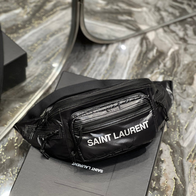 CROSSBODY BAG 24 IN BLACK POLISHED NYLON