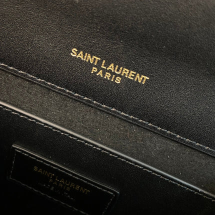 KATE TASSEL 24 BLACK CALFSKIN WITH GOLD LOGO