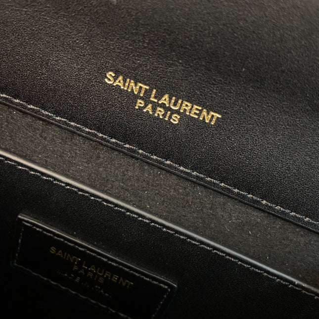 KATE TASSEL 24 BLACK CALFSKIN WITH GOLD LOGO