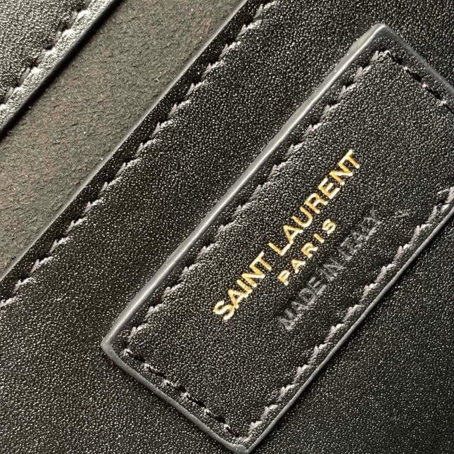 KATE TASSEL 24 BLACK CALFSKIN WITH GOLD LOGO