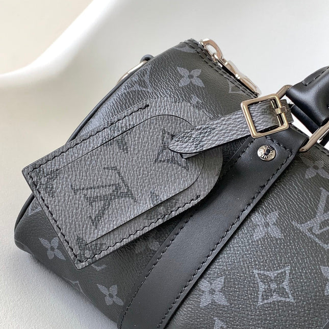 KEEPALL BANDOULIÈRE 25 IN BLACK MONOGRAM HERITAGE CANVAS