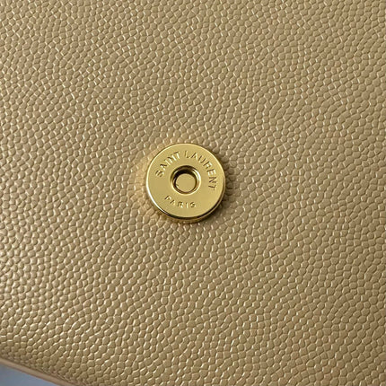 KATE 20 SMALL IN CALFSKIN BEIGE CREAM WITH GOLD LOGO