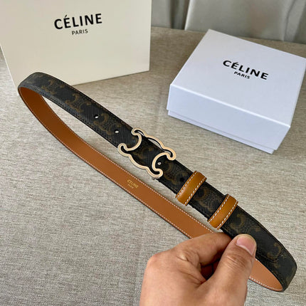 CL logo Cut-out Belt 25mm Black Tan Triomphe Canvas Shw