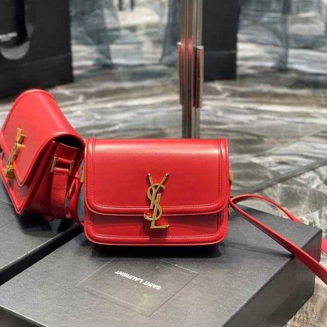 SOLFERINO SMALL 19 RED CALFSKIN GOLD HARDWARE