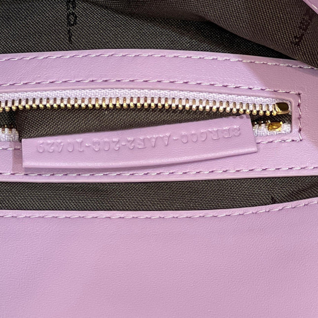 BAGUETTE WITH FF MOTIF 27 IN MAUVE PURPLE SOFT LAMBSKIN GOLD HARDWARE