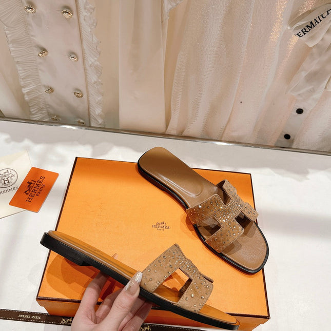 0RAN SANDAL CARAMEL LAMBSKIN ATTACH CRYSTALS