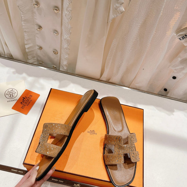 0RAN SANDAL CARAMEL LAMBSKIN ATTACH CRYSTALS