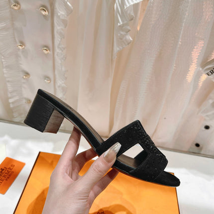0ASIS SANDALS LAMBSKIN ATTACH CRYSTAL-BLACK