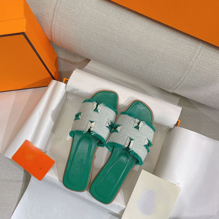 0RAN SANDAL TEAL BLUE CANVAS