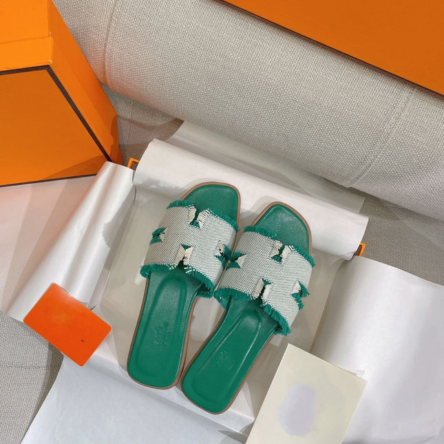 0RAN SANDAL TEAL BLUE CANVAS