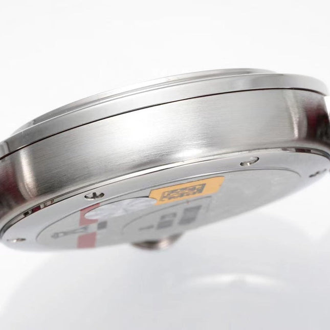 PASHA DE CARTIER WATCH SILVER CASE WITH CRIMSON RED LEATHER STRAP