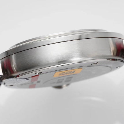 PASHA DE CARTIER WATCH SILVER CASE WITH CHERRY RED LEATHER STRAP