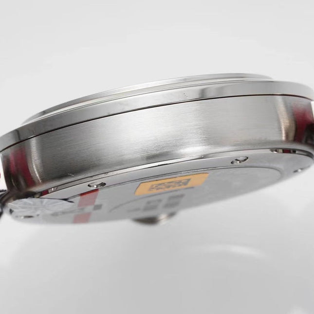 PASHA DE CARTIER WATCH SILVER CASE WITH CHERRY RED LEATHER STRAP