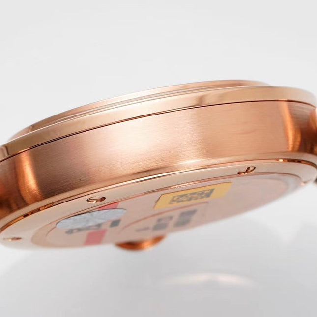 PASHA DE CARTIER WATCH ROSE GOLD CASE AND ROSE BROWN LEATHER STRAP