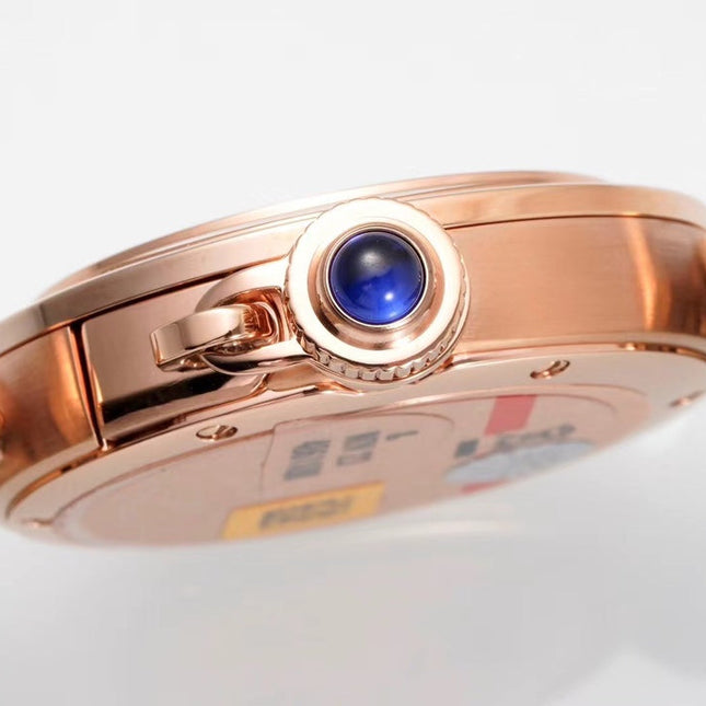 PASHA DE CARTIER WATCH ROSE GOLD CASE AND ROSE BROWN LEATHER STRAP